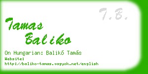 tamas baliko business card